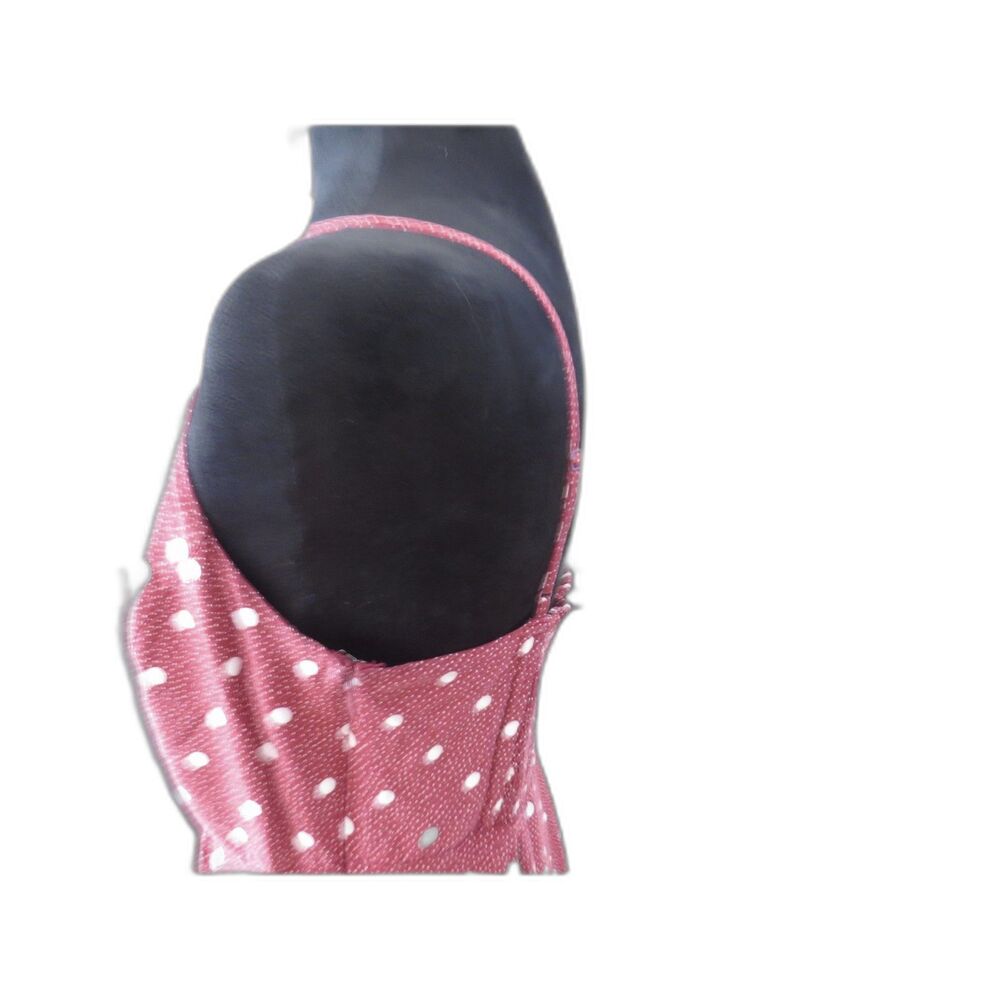 Old Navy Fit and Flare Polka Dot Cami Dress  Burgundy/White Retro L EUC - Picture 5 of 8